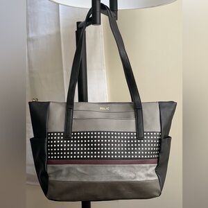 Relic Black, Gray and Burgundy Studded Tote